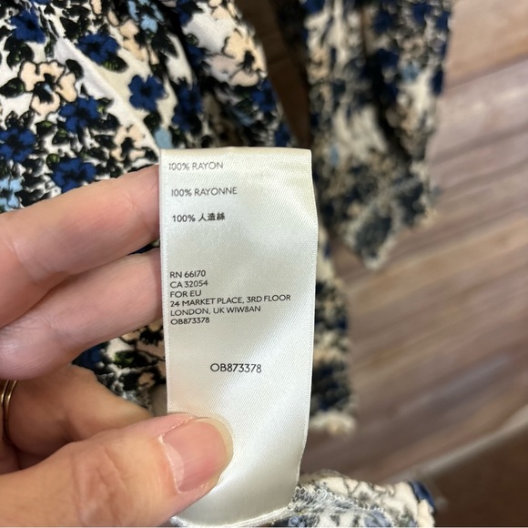 Free People Long Sleeve Tunic Dress with High Neck Smocked Size Medium D3 - Picture 5 of 8